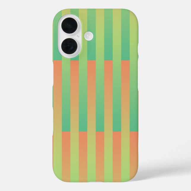 Coques Case-Mate iPhone Motif orange vert rayé (Verso)