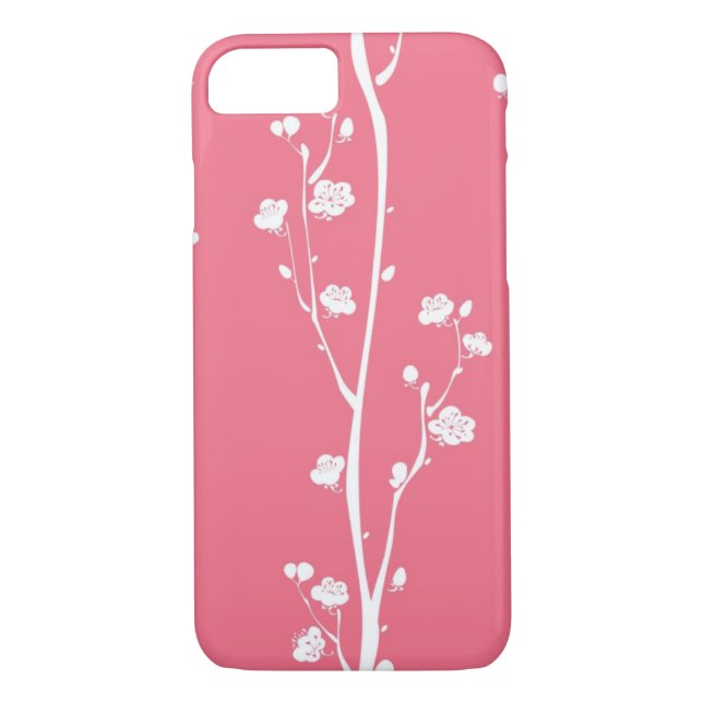 Coques Case-Mate iPhone Motif oriental de fleur de prune (Dos)