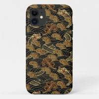Motif oriental du dragon de mer