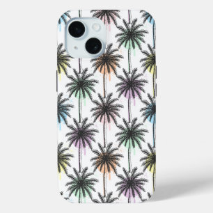 Coque Pour iPhone 15 Motif Paint Drop Palm Tree