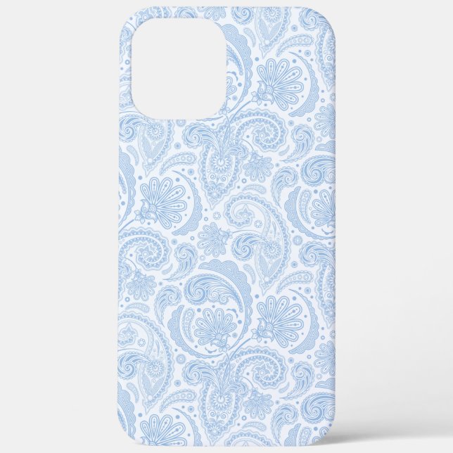 Coques Case-Mate iPhone Motif paisley bleu blanc (Verso)