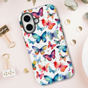 Coque Pour iPhone 16 Motif Papillon Aquarelle