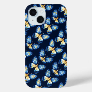 Coque Pour iPhone 15 Motif papillon bleu