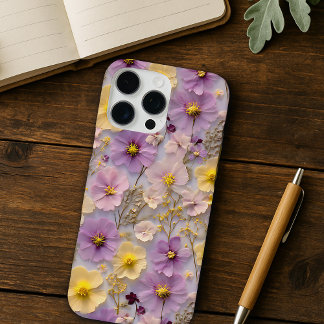 Coques iPhone 16 Pro Max Motif Pastel Pastel Fleur sauvage Pressé