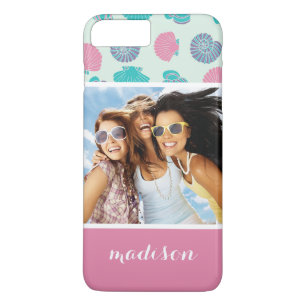 Coque iPhone 8 Plus/7 Plus Motif Pastel Seashell   Votre photo et votre nom