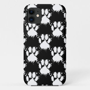 Coques Pour iPhone Motif Paw Chien Blanc Avec Paint Splatter