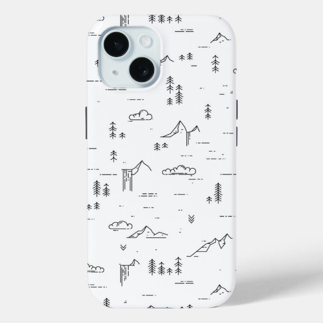 Coques Case-Mate iPhone Motif paysager des lignes de bois géométriques (Verso)