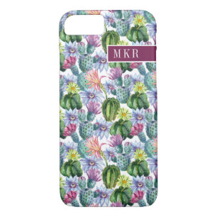 Coque iPhone 7 Motif peint à la main de cactus d'aquarelle
