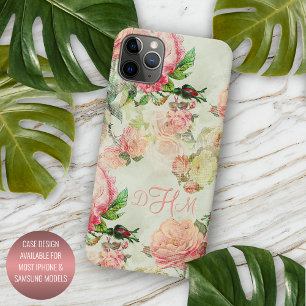 Coque Pour iPhone 15 Motif personnalisé de roses florales roses vintage