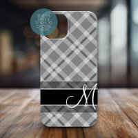 Motif plaqué avec Monogramme - noir blanc gris