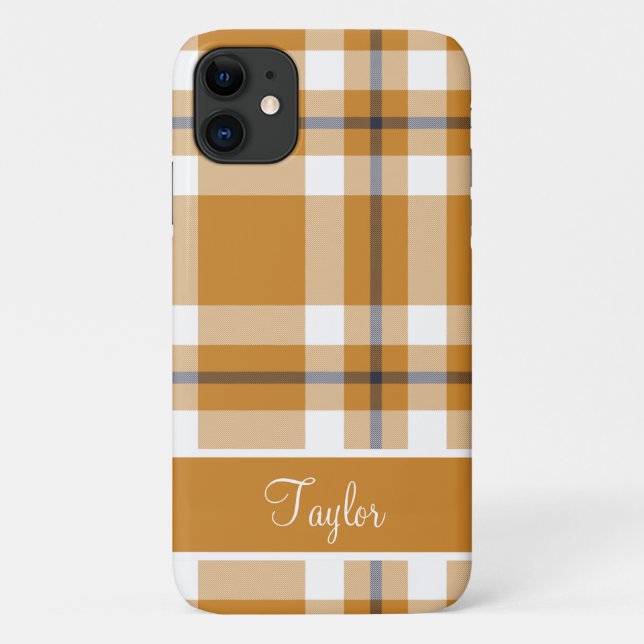 Coques Case-Mate iPhone Motif plat personnalisé Tartan d'automne (Dos)