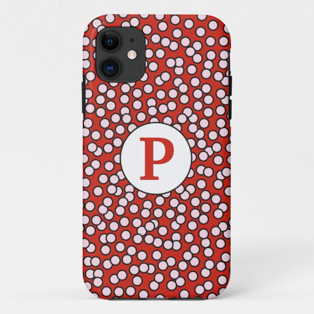 Coques Case-Mate iPhone Motif pointillé de monogramme (Dos)