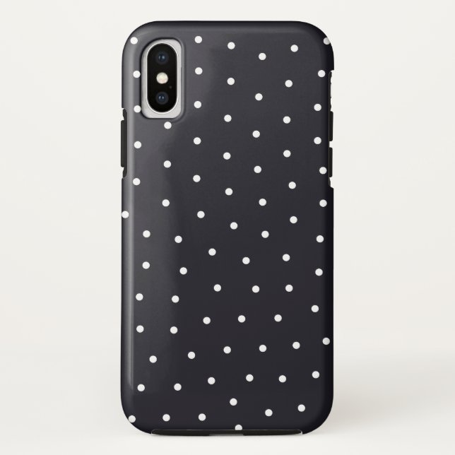 Coques Case-Mate iPhone Motif Pois noir et blanc (Dos)