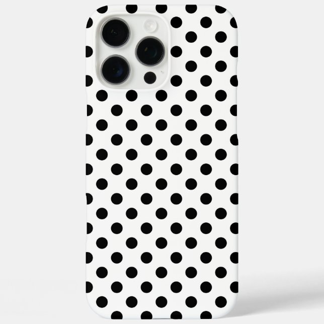 Coques Case-Mate iPhone Motif Pois noir et blanc mignon (Verso)