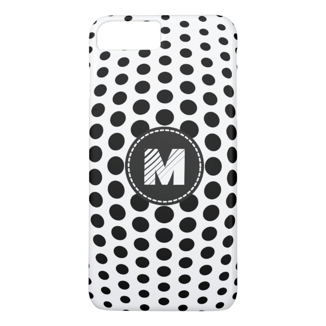 Coques Case-Mate iPhone Motif Pois noir Monogramme (Dos)