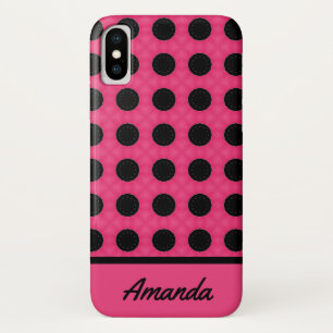 Case-Mate iPhone Case Motif Pois rose et noir personnalisé