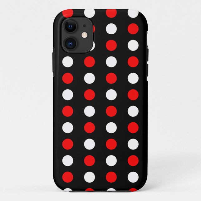 Coques Case-Mate iPhone Motif pois rouge et blanc (Dos)