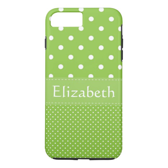 Coques Case-Mate iPhone Motif Pois vert personnalisé (Dos)