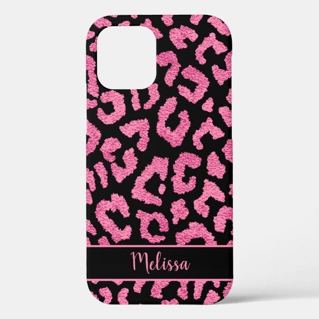 Coques Case-Mate iPhone Motif Poster de animal Girly Leopard Personnalisé (Verso)