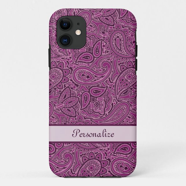Coques Case-Mate iPhone Motif pourpre de Paisley (Dos)