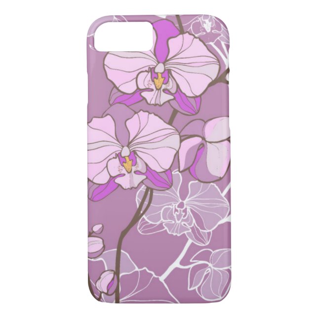 Coques Case-Mate iPhone Motif pourpre d'orchidée (Dos)