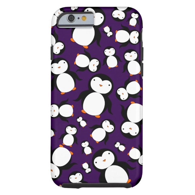Coques Case-Mate iPhone Motif pourpre mignon de pingouin (Dos)