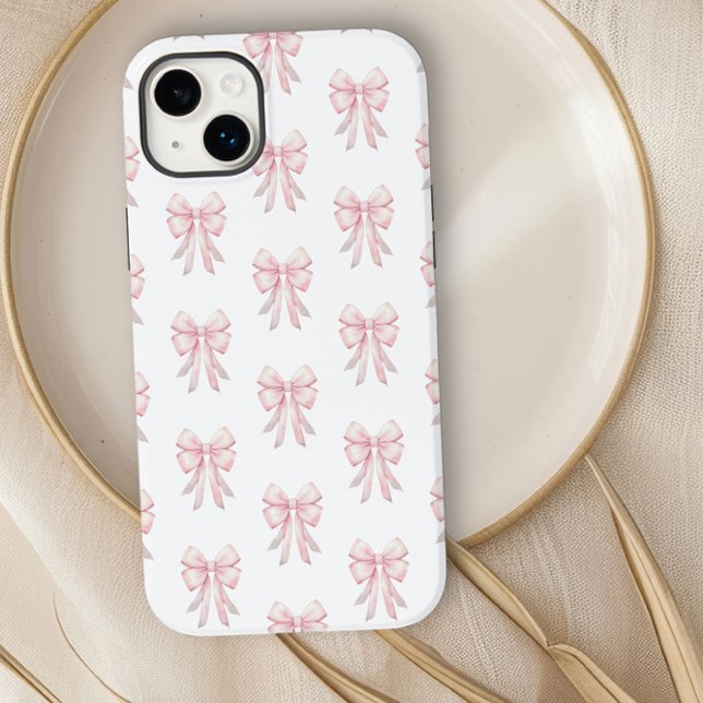 Coques Case-Mate iPhone Motif Preppy Coquette Rose Bow (iphone case with preppy pink bows by Darling and May)