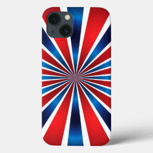 Case-Mate iPhone Case Motif radial rouge bleu blanc
