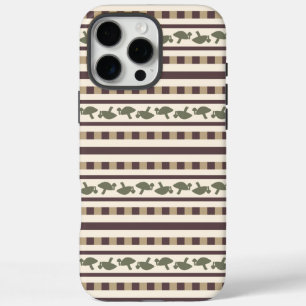 Coques iPhone 16 Pro Max Motif rayé champêtre aux champignons