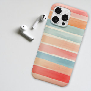 Coques iPhone 16 Pro Motif rayé coloré aquarelle lumineux