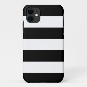 Coque iPhone 11 Motif rayé noir et blanc