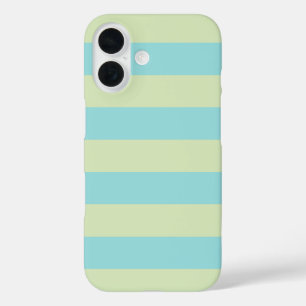 Coque Pour iPhone 16 Motif rayé pastel doux - Citron Crème & Bernicle 