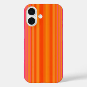 Coque Pour iPhone 16 Motif rayé rose et orange