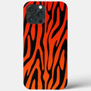 iPhone 13 Pro Max Case Motif rayures zèbre orange et noir Cool