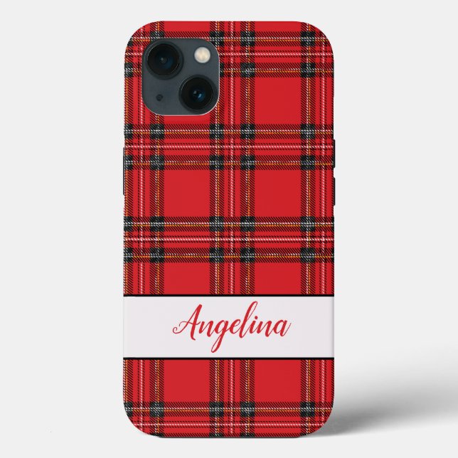 Coques Case-Mate iPhone Motif Red Tartan Plaid (Verso)