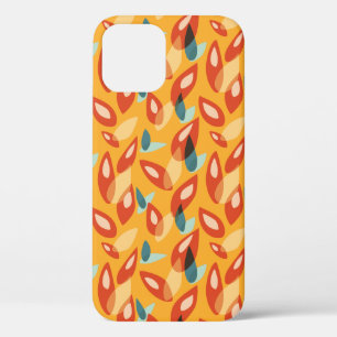 Coques Pour iPhone Motif Rétro Géométrique Abstrait En Orange Jaune