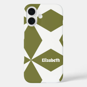 Coque Pour iPhone 16 Motif Rétro Nom Personnalisé Monogramme Classique