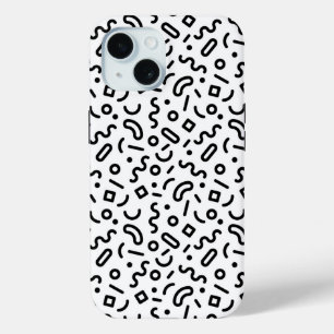 Coque Pour iPhone 15 Motif Retro Squiggle