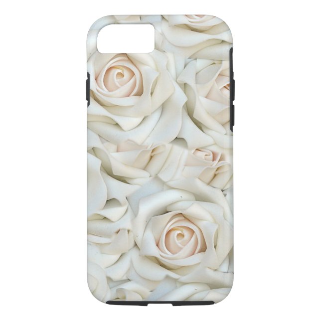 Coques Case-Mate iPhone Motif romantique de roses blancs (Dos)