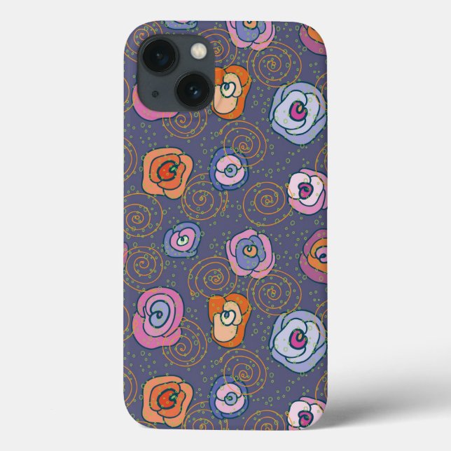 Coques Case-Mate iPhone Motif rose de champ de résumé (Verso)