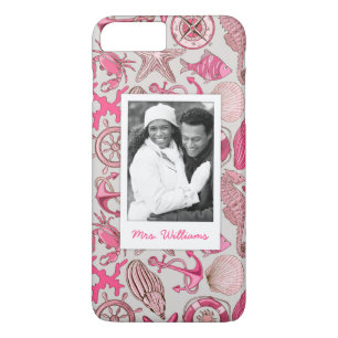 Coques Pour iPhone Motif rose   de mer votre photo et nom