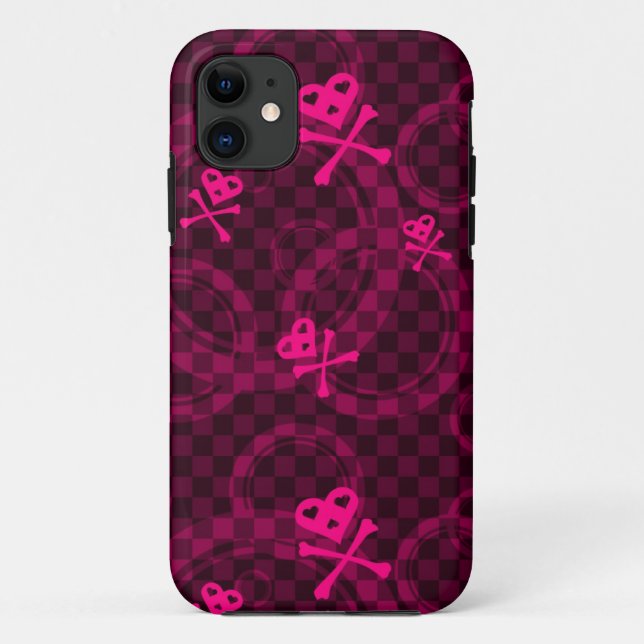 Coques Case-Mate iPhone Motif rose d'Emo avec des cercles (Dos)