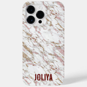 Coque Pour Pour iPhone 14 Pro Max Motif rose en marbre doré