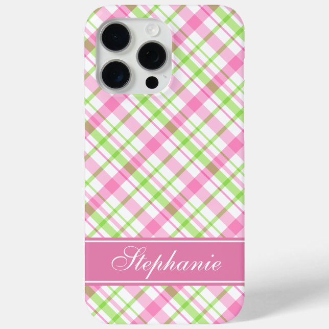 Coques Case-Mate iPhone Motif rose et vert (Verso)