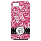 Motif ROSE Girly de Paisley avec le monogramme