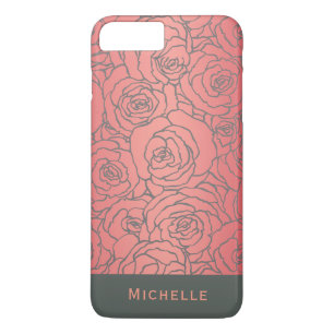 Coque Case-Mate Pour iPhone Motif Rose moderne élégant avec votre nom