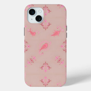 Coque iPhone 15 Mini Motif rose Paisley