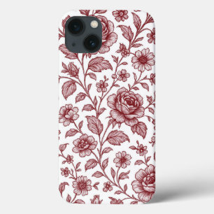 Case-Mate iPhone Case Motif Rose Vintage rouge foncé