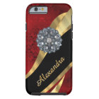 Motif rouge assez élégant personnalisé de damassé