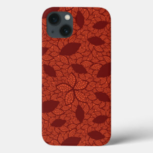 Etui iPhone Case-Mate Motif rouge de feuille sur l'orange